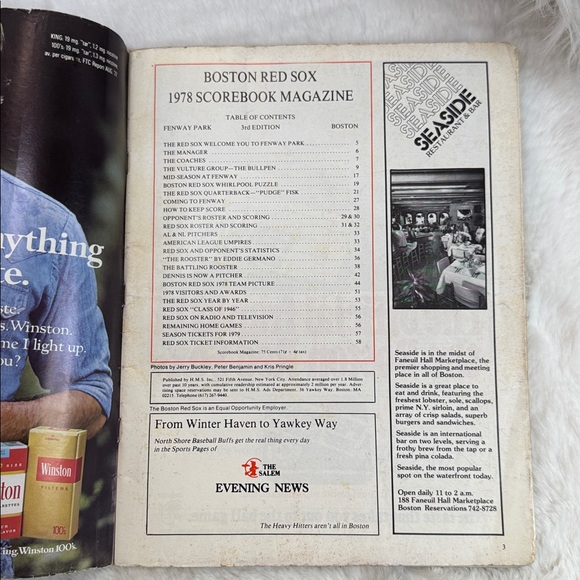 Vintage 1978 YANKEES vs RED SOX 1 GAME PLAYOFF PROGRAM DENT HR. ORIGINAL - Picture 4 of 5